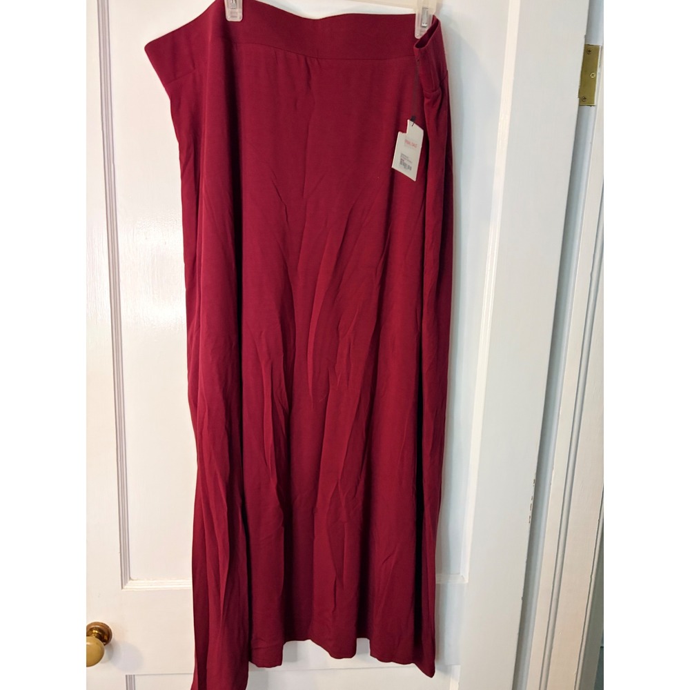 The Main Street Exchange Burgundy Bamboo Modal Maxi Skirt Plus Size 3XL NWT